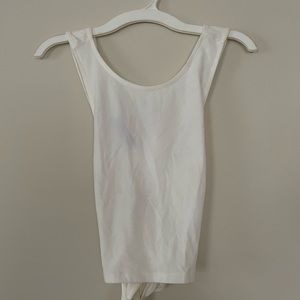 White Tank with Open Criss Cross Back